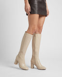 Priya | Women's Winter Round Toe Side Zip Block Heel Knee High Boots