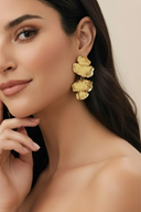 Quinn | Women's Abstract Textured Metal Earrings