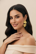 Quinn | Women's Abstract Textured Metal Earrings