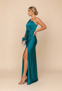 Rachel | Women's One-Shoulder Slit Maxi Dress