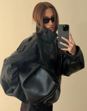 Reagan | Women's Oversized Faux Leather Biker Jacket