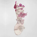 Rebecca | Women’s Floral Rhinestone Wrap Strap Stiletto Sandals Heels