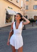 Rhiannon | Women's Sleeveless White Mini Summer Dress