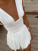 Rhiannon | Women's Sleeveless White Mini Summer Dress