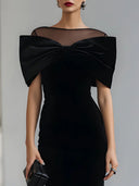 Rory | Women's Short Sleeve Statement Bow Midi Dress