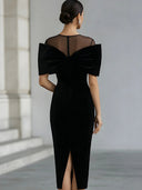Rory | Women's Short Sleeve Statement Bow Midi Dress