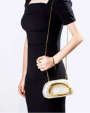 Rosa | Women’s Marbled Acrylic Clutch Bag with Chain Strap