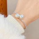 Rosanna | Women's Open Cuff Pearl Bangle Statement Bracelet