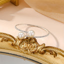 Rosanna | Women's Open Cuff Pearl Bangle Statement Bracelet