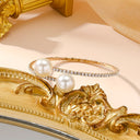 Rosanna | Women's Open Cuff Pearl Bangle Statement Bracelet