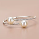 Rosanna | Women's Open Cuff Pearl Bangle Statement Bracelet