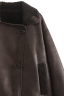 Rosemary | Women's Faux Leather Shearling Aviator Jacket