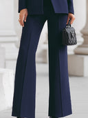 Roxana | Women's Tailored Blazer Vest Pleated Wide Leg Three Piece Suit Set
