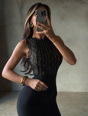Roxanne | Women's High-neck Lace Bodycon Mini Dress