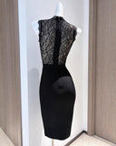 Roxanne | Women's High-neck Lace Bodycon Mini Dress