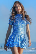 Sadie | Women's High Neck Sequin Mini Dress