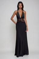 Selene | Women's Lace Plunge Backless Maxi Dress