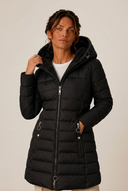 Shaina | Women's Hooded Zip Front Long Sleeve Long Puffer Coat
