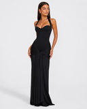 Shanay | Women's Ruched Halter Sweetheart Neck Maxi Dress