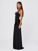 Shanay | Women's Ruched Halter Sweetheart Neck Maxi Dress