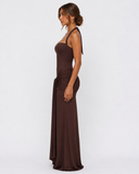 Shanay | Women's Ruched Halter Sweetheart Neck Maxi Dress