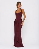 Shanay | Women's Ruched Halter Sweetheart Neck Maxi Dress