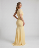 Shelby | Women's Ruched Mermaid Short Sleeve Maxi Wedding Guest Dress