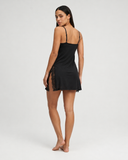 Soledad | Women's V Neck Lace Trim Spaghetti Strap Mini Nightdress with Side Panels
