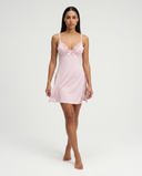 Soledad | Women's V Neck Lace Trim Spaghetti Strap Mini Nightdress with Side Panels