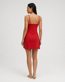 Soledad | Women's V Neck Lace Trim Spaghetti Strap Mini Nightdress with Side Panels