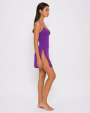 Soledad | Women's V Neck Lace Trim Spaghetti Strap Mini Nightdress with Side Panels