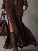 Sonya | Women's Faux Suede Round Neck Sleeveless Pocket Mini Dress