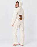 Sue | Women's Teddy Bear Plush Hooded Long Sleeve Full Length Onesie