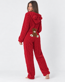 Sue | Women's Teddy Bear Plush Hooded Long Sleeve Full Length Onesie