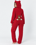 Sue | Women's Teddy Bear Plush Hooded Long Sleeve Full Length Onesie