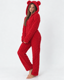 Sue | Women's Teddy Bear Plush Hooded Long Sleeve Full Length Onesie