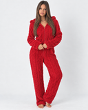 Sue | Women's Teddy Bear Plush Hooded Long Sleeve Full Length Onesie