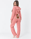 Sue | Women's Teddy Bear Plush Hooded Long Sleeve Full Length Onesie