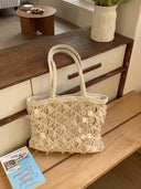 Suze | Women’s Sequin Woven Tote Shoulder Vacation Beach Bag