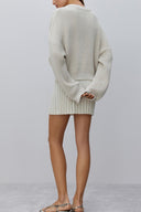 Sybil | Women's Crew Neck Long Sleeve 3D Flower Rose Knit Sweater