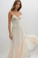 Tabitha | Women's Lace Corset Tulle Maxi Dress