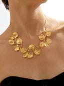 Taliyah | Women's Leaf Statement Textured Layered Detail Necklace
