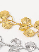 Taliyah | Women's Leaf Statement Textured Layered Detail Necklace