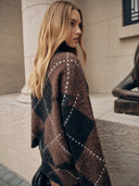 Taylee | Women's Diamond Pattern Long Sleeve Turtleneck Set