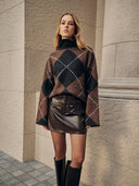 Taylee | Women's Diamond Pattern Long Sleeve Turtleneck Set