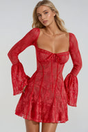 Teagan | Women's Long Sleeve Romantic Lace Mini Dress