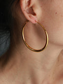 Temperance | Women's Polished Round Tube Large Hoop Earrings