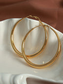 Temperance | Women's Polished Round Tube Large Hoop Earrings