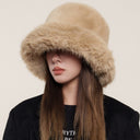 Teresa | Women's Wide Brim Rounded Crown Plush Fuzzy Bucket Hat