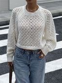 Tilly | Women's Open Knit Backless Long Sleeve Sweater